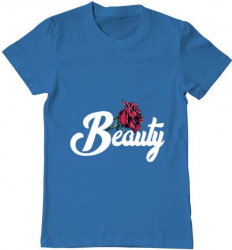 Tricou barbat Printado beauty Bumbac Regular fit Albastru azuriu M INTL 