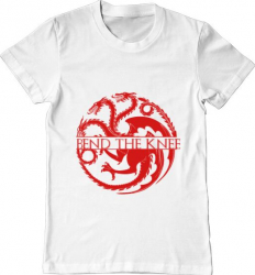 Tricou barbat Printado bend the knee Bumbac Regular fit Alb 3XL INTL 