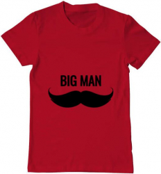 Tricou barbat Printado big man Bumbac Regular fit Rosu 2XL INTL 