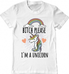 Tricou barbat Printado bitch please Bumbac Regular fit Alb 3XL INTL 
