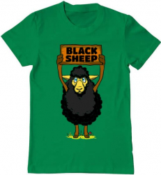 Tricou barbat Printado black sheep Bumbac Regular fit Verde mediu 3XL INTL 