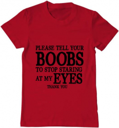 Tricou barbat Printado boobs Bumbac Regular fit Rosu 3XL INTL 