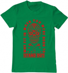 Tricou barbat Printado born to stand out Bumbac Regular fit Verde mediu M INTL 