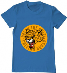 Tricou barbat Printado break the rules Bumbac Regular fit Albastru azuriu XL INTL 