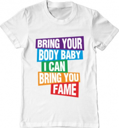 Tricou barbat Printado bring your body Bumbac Regular fit Alb M INTL 