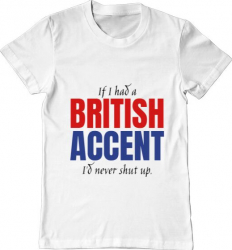 Tricou barbat Printado british accent Bumbac Regular fit Alb 3XL INTL 
