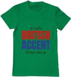 Tricou barbat Printado british accent Bumbac Regular fit Verde mediu XL INTL 