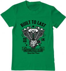 Tricou barbat Printado built to last Bumbac Regular fit Verde mediu 2XL INTL 