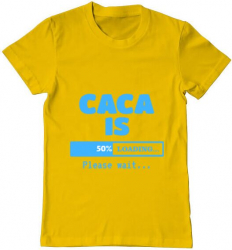 Tricou barbat Printado caca is loading Bumbac Regular fit Galben M INTL 