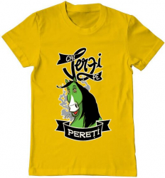Tricou barbat Printado cai verzi Bumbac Regular fit Galben L INTL 