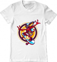 Tricou barbat Printado cali skate Bumbac Regular fit Alb 3XL INTL 