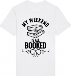 Tricou barbat Printado Casual all booked Bumbac Regular fit Alb M INTL 