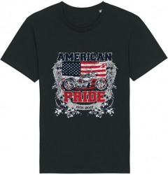 Tricou barbat Printado Casual american pride Bumbac Regular fit Negru M INTL 