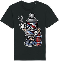 Tricou barbat Printado Casual barber skater Bumbac Regular fit Negru M INTL 