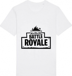 Tricou barbat Printado Casual battle royale 2 Bumbac Regular fit Alb L INTL 