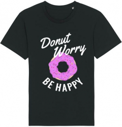 Tricou barbat Printado Casual be happy Bumbac Regular fit Negru 2XL INTL 