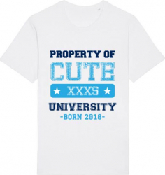 Tricou barbat Printado Casual cute university Bumbac Regular fit Alb XL INTL 