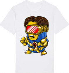 Tricou barbat Printado Casual cyclops minion Bumbac Regular fit Alb XL INTL 