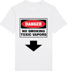 Tricou barbat Printado Casual danger no smoking Bumbac Regular fit Alb S INTL 