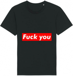 Tricou barbat Printado Casual F ck you Bumbac Regular fit Negru L INTL 