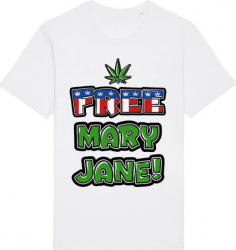 Tricou barbat Printado Casual free mary jane Bumbac Regular fit Alb 2XL INTL 