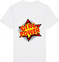 Tricou barbat Printado Casual girl power Bumbac Regular fit Alb 2XL INTL 