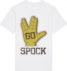 Tricou barbat Printado Casual go spock Bumbac Regular fit Alb XL INTL 
