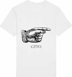 Tricou barbat Printado Casual gtfo Bumbac Regular fit Alb S INTL 
