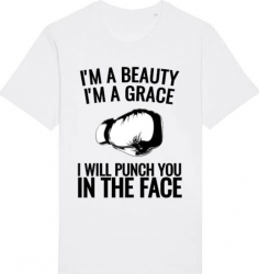 Tricou barbat Printado Casual i am a grace Bumbac Regular fit Alb L INTL 