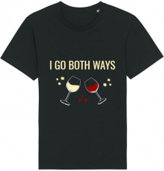 Tricou barbat Printado Casual i go both ways Bumbac Regular fit Negru L INTL 