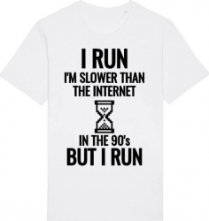 Tricou barbat Printado Casual i run Bumbac Regular fit Alb S INTL 