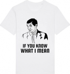 Tricou barbat Printado Casual if you know what i mean Bumbac Regular fit Alb M INTL 