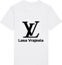 Tricou barbat Printado Casual lasa vrajeala Bumbac Regular fit Alb L INTL 