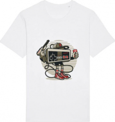 Tricou barbat Printado Casual lets play Bumbac Regular fit Alb 2XL INTL 