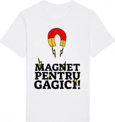 Tricou barbat Printado Casual magnet pentru gagici Bumbac Regular fit Alb 2XL INTL