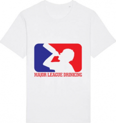Tricou barbat Printado Casual major league Bumbac Regular fit Alb 2XL INTL 