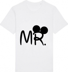 Tricou barbat Printado Casual mr mickey Bumbac Regular fit Alb XL INTL 