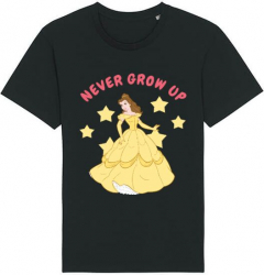 Tricou barbat Printado Casual never grow up Bumbac Regular fit Negru S INTL 