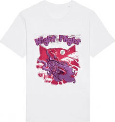 Tricou barbat Printado Casual night flight Bumbac Regular fit Alb L INTL 
