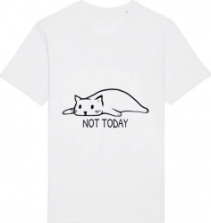 Tricou barbat Printado Casual not today Bumbac Regular fit Alb S INTL 