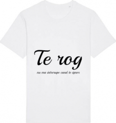 Tricou barbat Printado Casual nu ma intrerupe Bumbac Regular fit Alb XL INTL 
