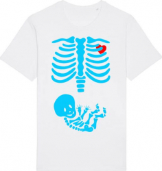 Tricou barbat Printado Casual radiografie Bumbac Regular fit Alb L INTL 