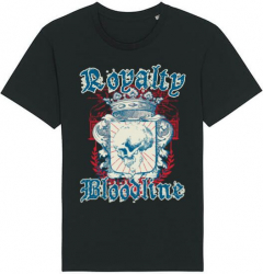 Tricou barbat Printado Casual royalty bloodline Bumbac Regular fit Negru M INTL 