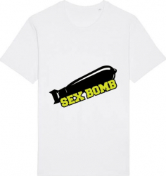 Tricou barbat Printado Casual sex bomb Bumbac Regular fit Alb XL INTL 