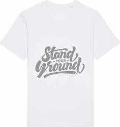 Tricou barbat Printado Casual stand your ground Bumbac Regular fit Alb L INTL 