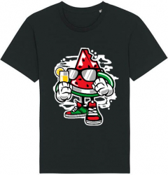 Tricou barbat Printado Casual stay fresh Bumbac Regular fit Negru XL INTL 