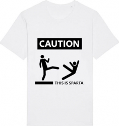Tricou barbat Printado Casual this is sparta Bumbac Regular fit Alb 2XL INTL 