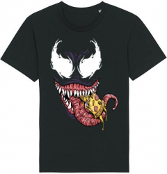 Tricou barbat Printado Casual venom pizza Bumbac Regular fit Negru XL INTL 