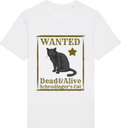 Tricou barbat Printado Casual wanted cat Bumbac Regular fit Alb L INTL 