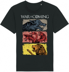 Tricou barbat Printado Casual war is coming Bumbac Regular fit Negru 2XL INTL 